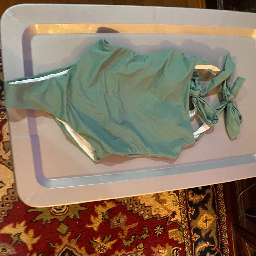 Teal One-Piece Swimsuit with Bow Detail